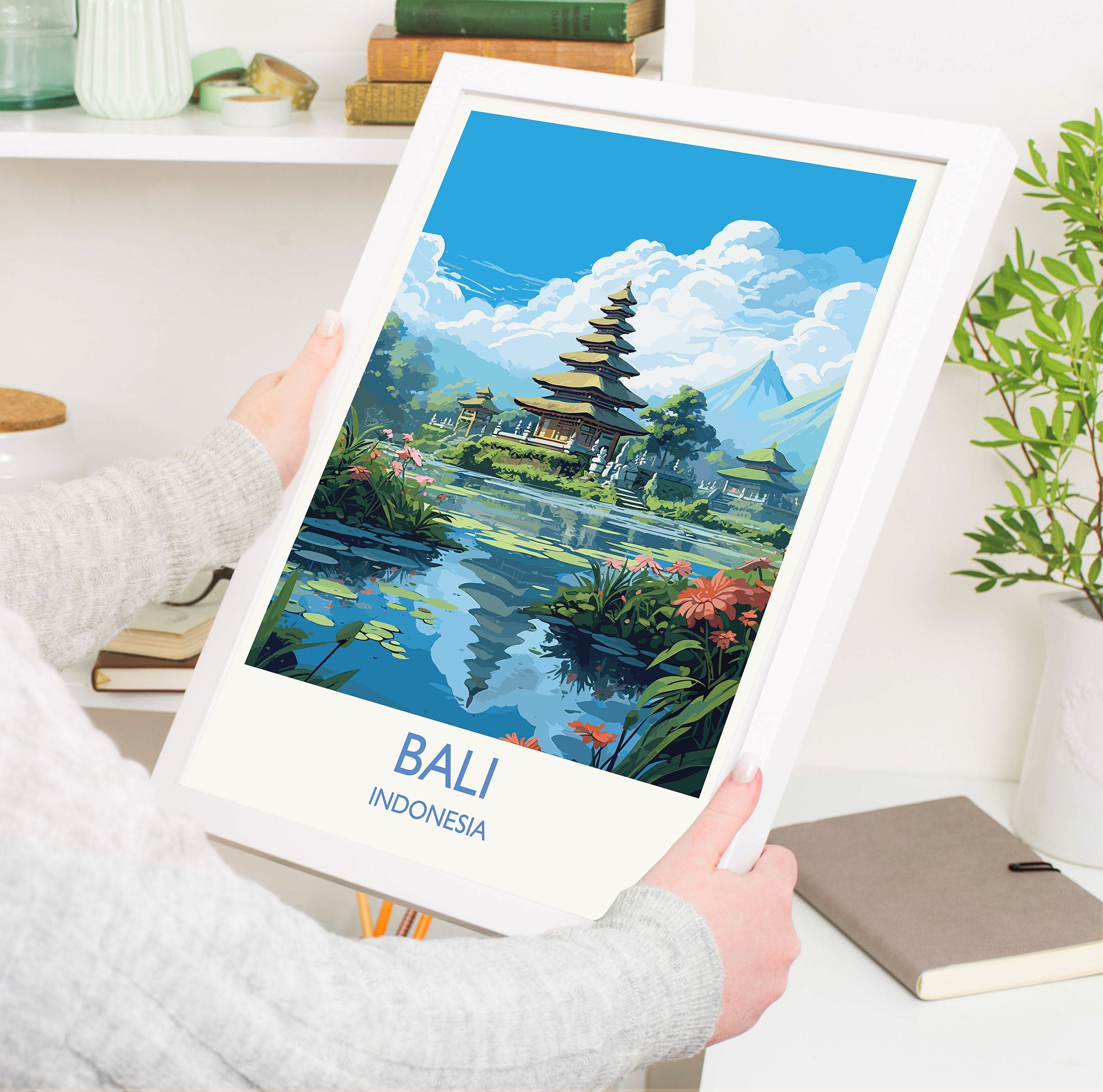 Bali Travel Print, Travel Poster of Bali, Indonesia, Bali Gift, Wall Art Print NQ Media Designs