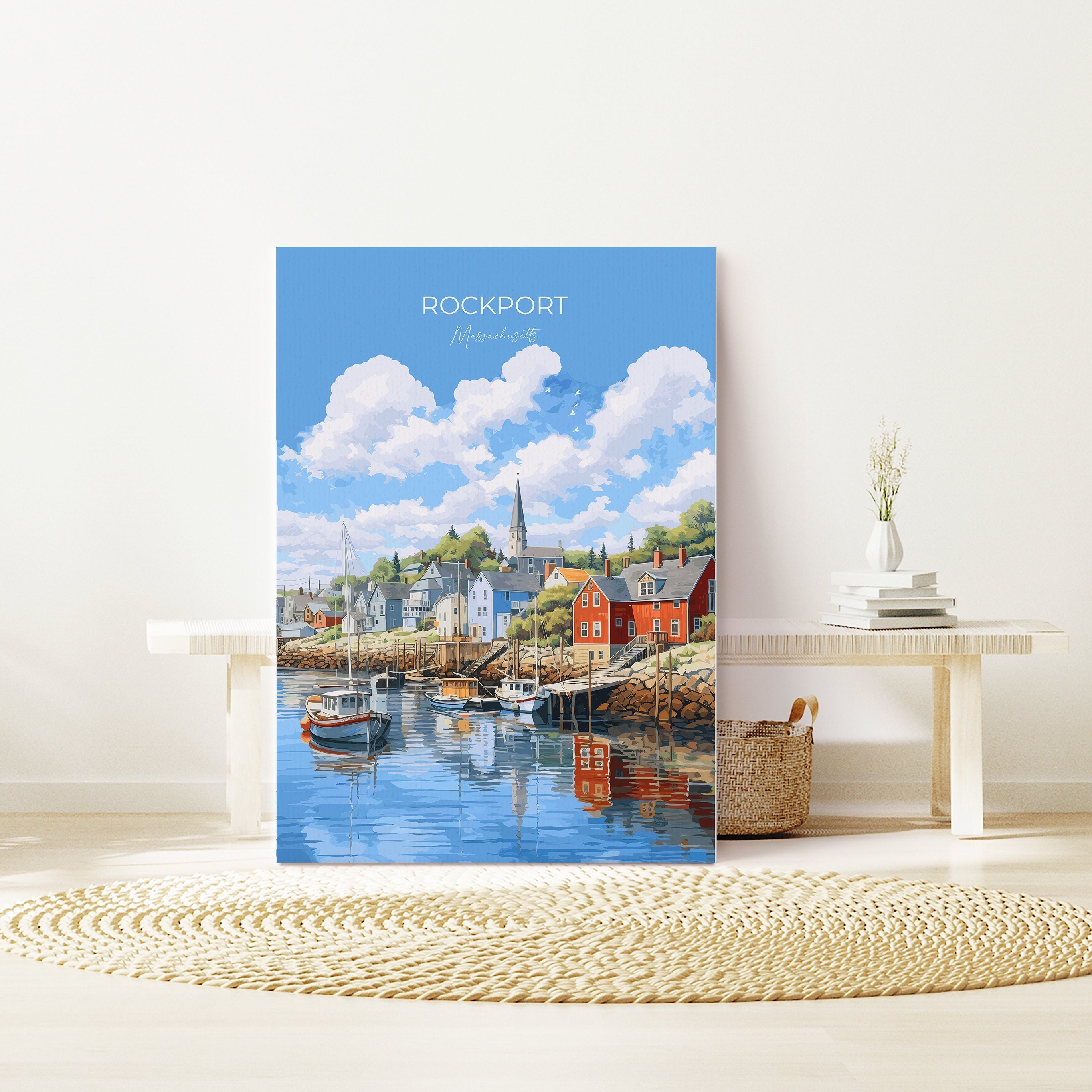 Rockport Poster, Travel Print of Rockport, Massachusetts Wall Art, Rockport Gift, USA, Travel Gift NQ Media Designs