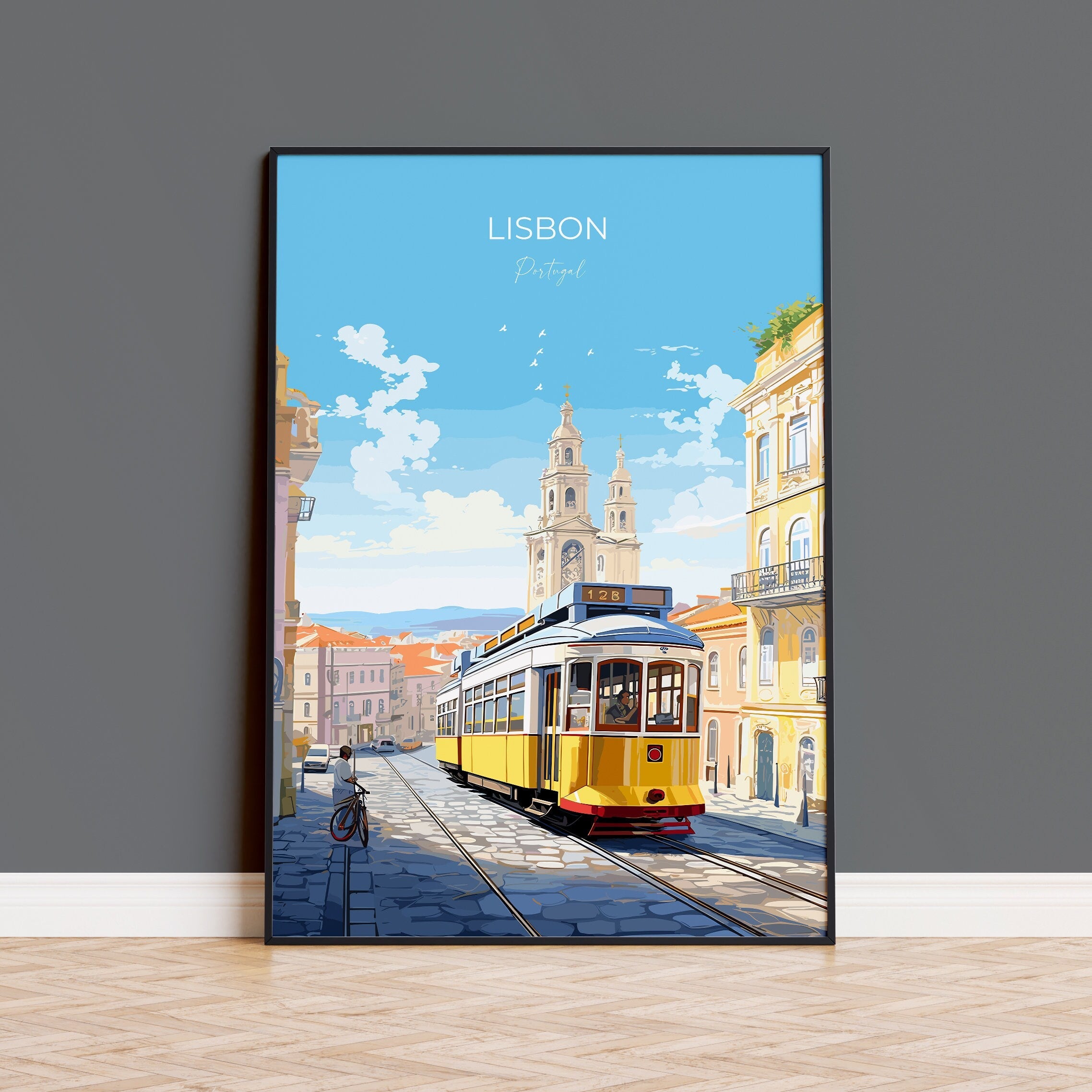 Lisbon Poster Wall Art, Travel Print of Lisbon,Lisbon Art Print, Portugal Wall Print, Lisbon Art Gift,Lisbon Tram Artwork NQ Media Designs