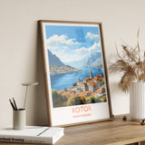 Kotor Travel Poster, KotorTravel Print, Montenegro Art Gift, Europe Art, Kotor Gift, Wall Art Print NQ Media Designs
