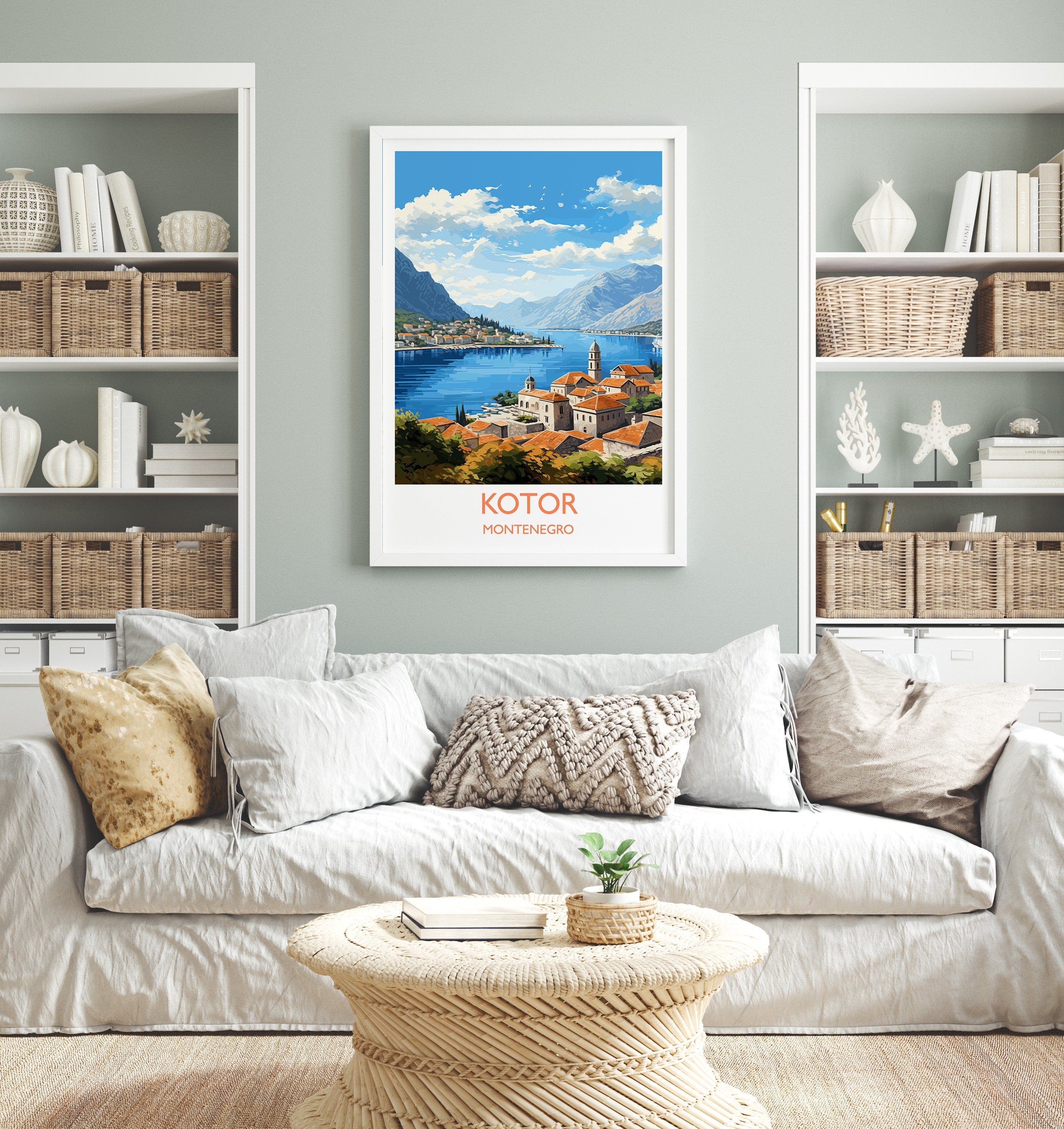 Kotor Travel Poster, KotorTravel Print, Montenegro Art Gift, Europe Art, Kotor Gift, Wall Art Print NQ Media Designs