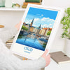 Oslo Poster, Travel Print of Oslo, Norway, Oslo Gift, Norway Wall Art, Travel Gift