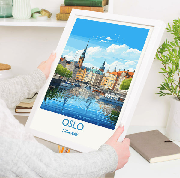 Oslo Poster, Travel Print of Oslo, Norway, Oslo Gift, Norway Wall Art, Travel Gift