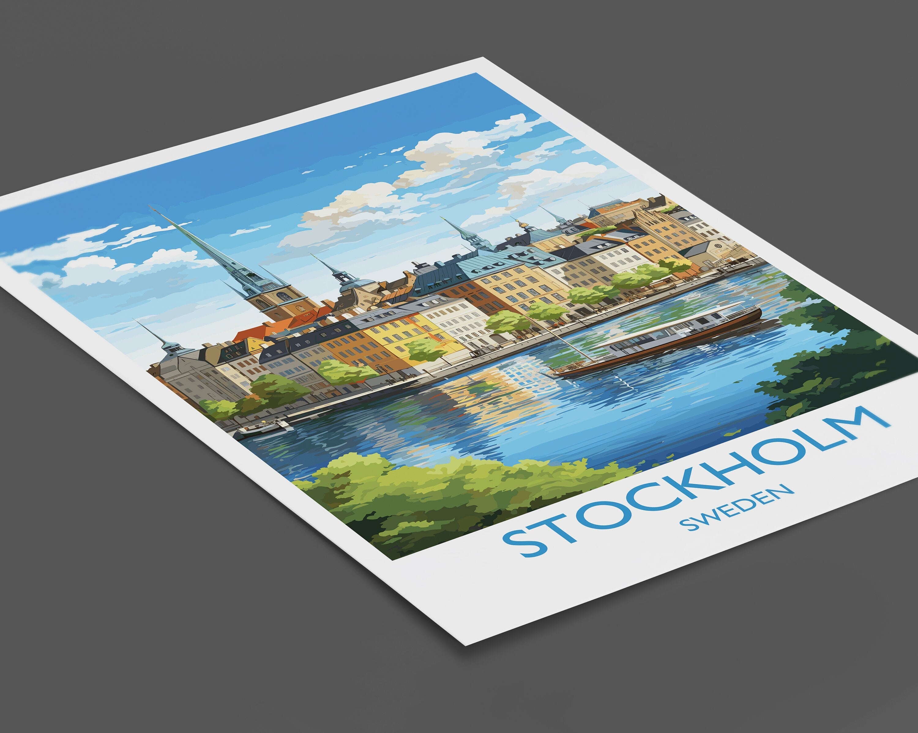 Stockholm Poster, Travel Print of Stockholm, Sweden, Stockholm Gift, Sweden Wall Art, Travel Gift NQ Media Designs