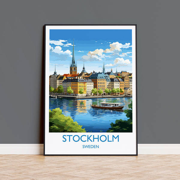 Stockholm Poster, Travel Print of Stockholm, Sweden, Stockholm Gift, Sweden Wall Art, Travel Gift