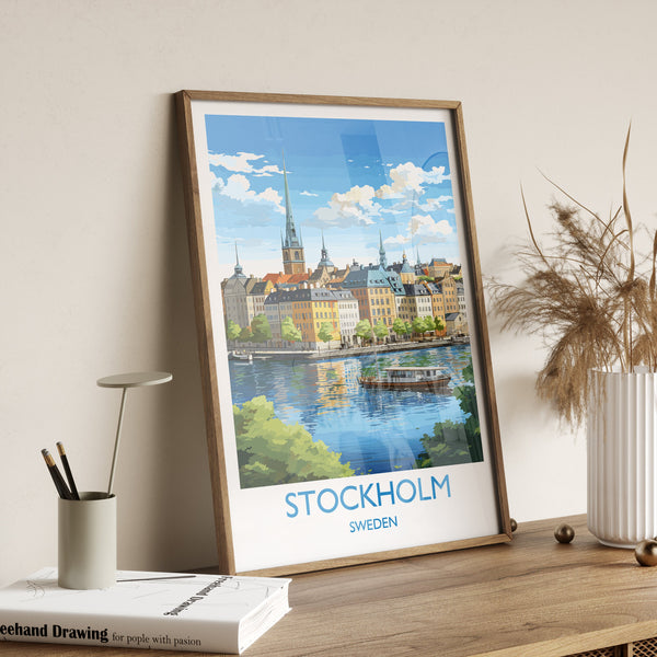 Stockholm Poster, Travel Print of Stockholm, Sweden, Stockholm Gift, Sweden Wall Art, Travel Gift