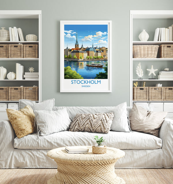 Stockholm Poster, Travel Print of Stockholm, Sweden, Stockholm Gift, Sweden Wall Art, Travel Gift