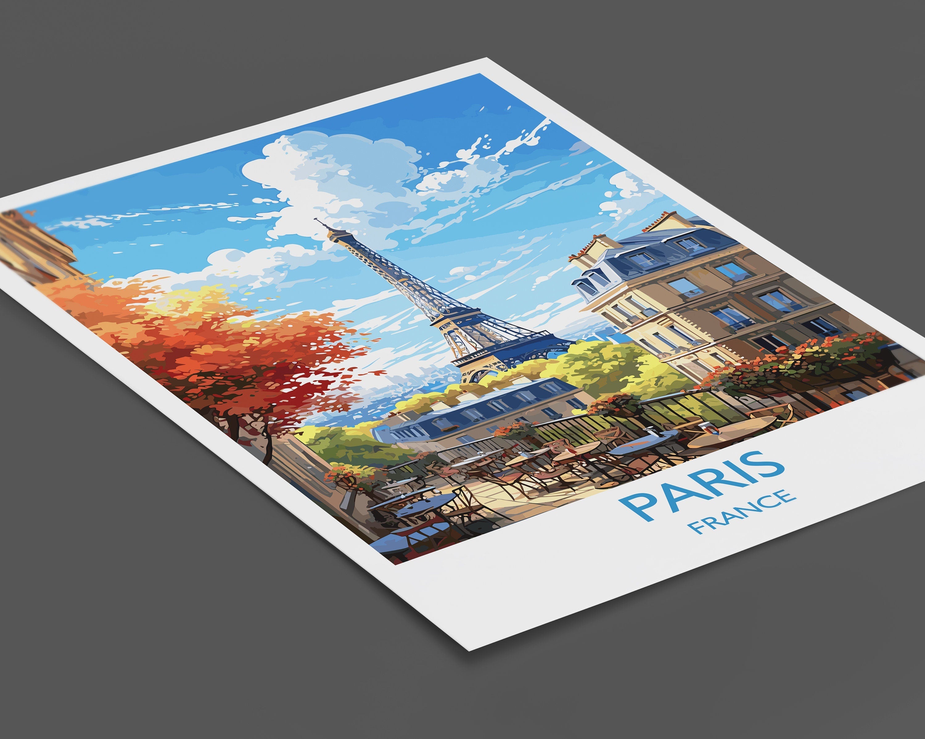 Paris Poster, Travel Print of Paris, France, Paris Gift, France Wall Art, Travel Gift NQ Media Designs