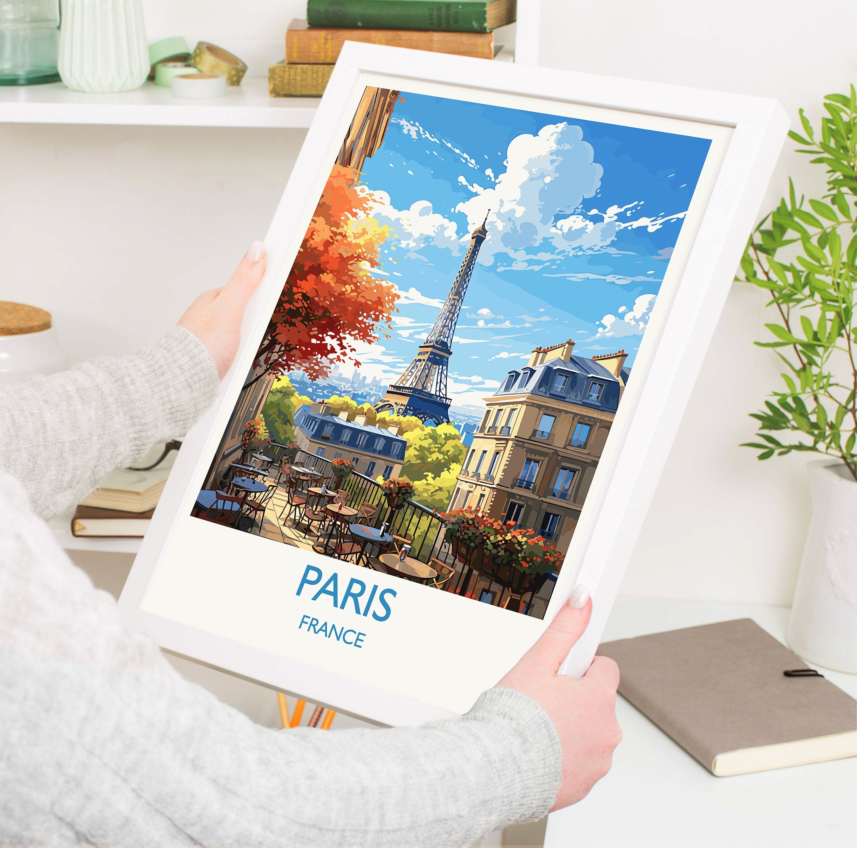 Paris Poster, Travel Print of Paris, France, Paris Gift, France Wall Art, Travel Gift NQ Media Designs