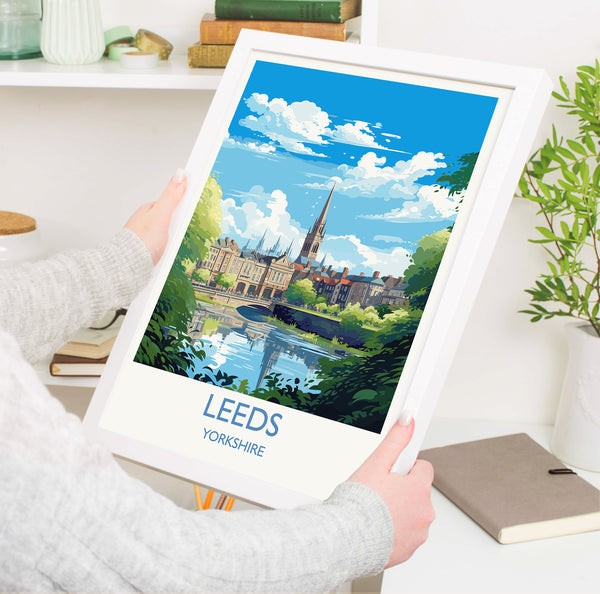 Leeds PrintTravel Wall Art, Travel Poster of Leeds,Leeds Art Print, Yorkshire Wall Print, Yorkshire Gift,Leeds Artwork