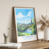 Stockton Print Travel Wall Art, Travel Poster of Stockton on Tees,Stockton Art Print, County Durham Wall Print, Stockton Gift, NQ Media Designs