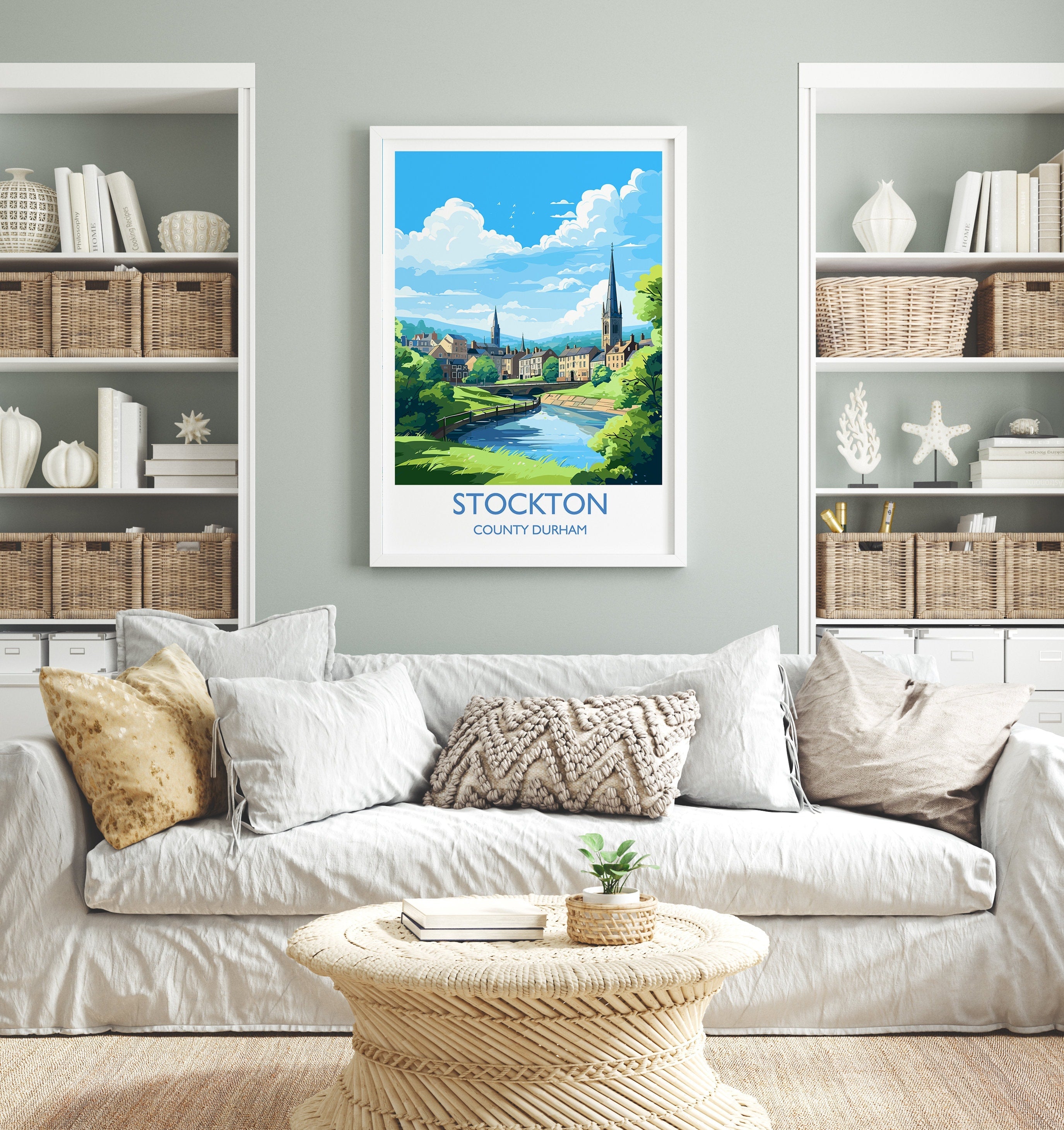 Stockton Print Travel Wall Art, Travel Poster of Stockton on Tees,Stockton Art Print, County Durham Wall Print, Stockton Gift, NQ Media Designs