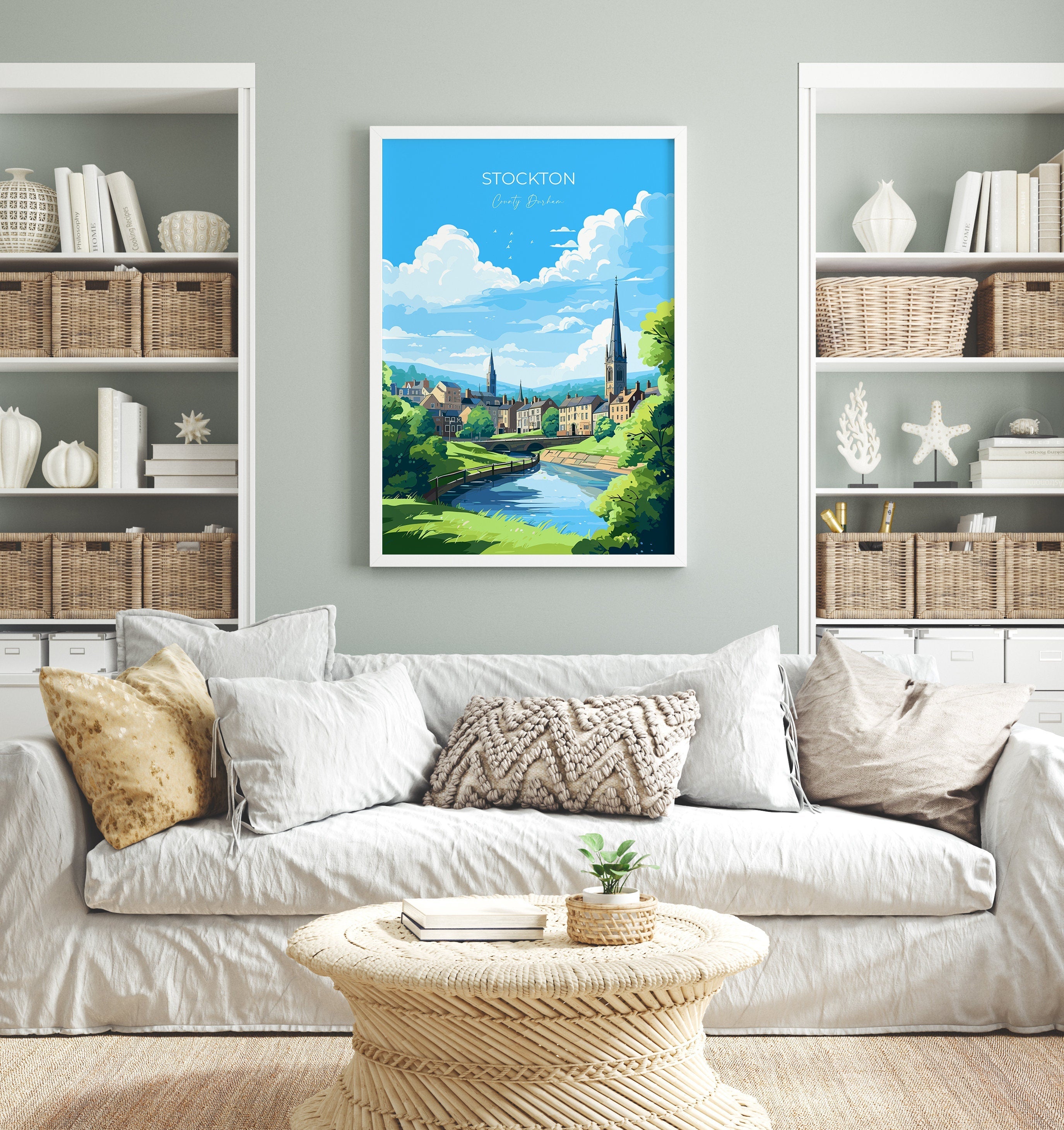 Stockton Print Travel Wall Art, Travel Poster of Stockton on Tees,Stockton Art Print, County Durham Wall Print, Stockton Gift, NQ Media Designs