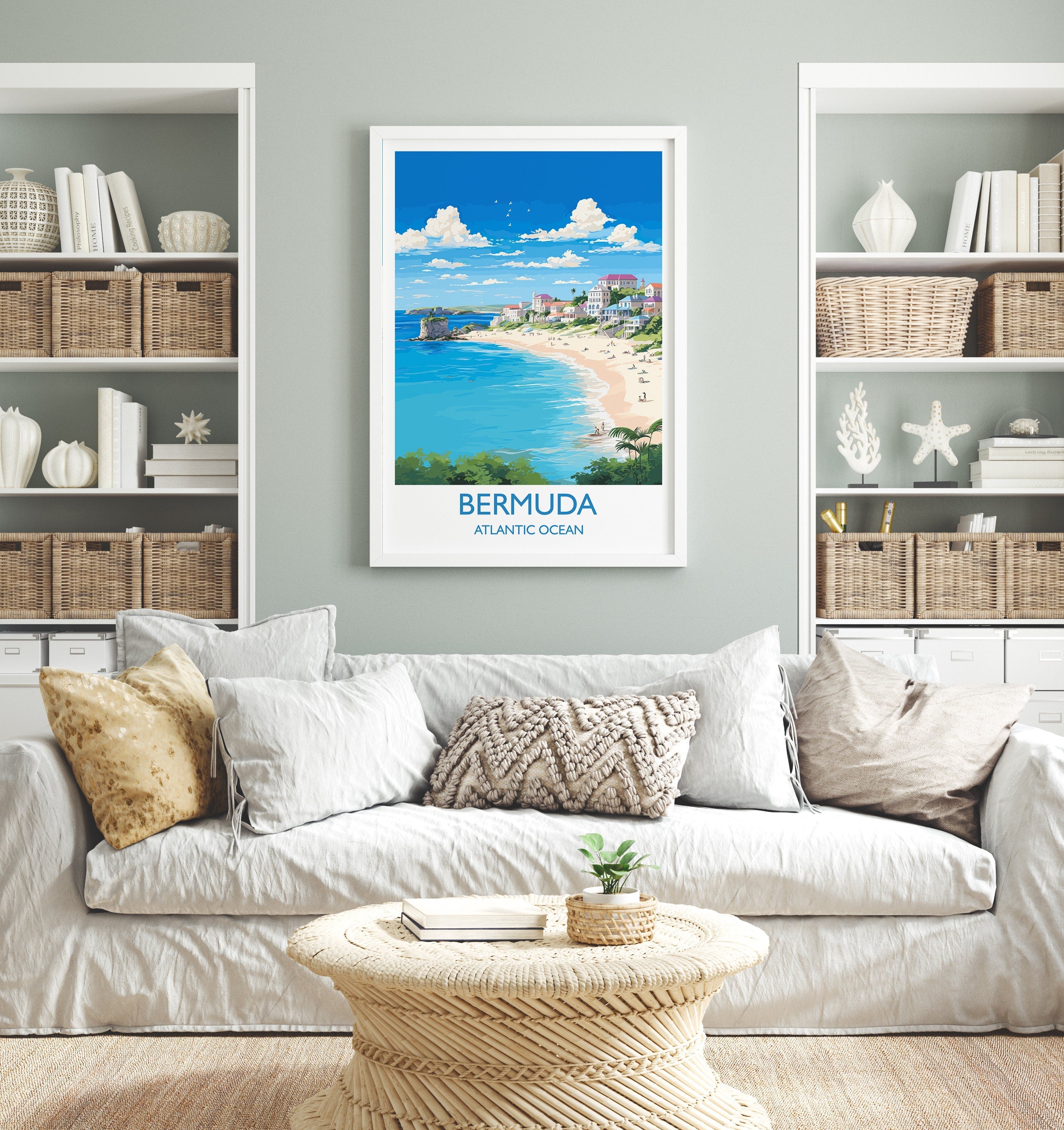 Bermuda Poster, Travel Print of Bermuda, Atlantic Ocean, Bermuda Gift, Bermuda Wall Art, Travel Gift NQ Media Designs