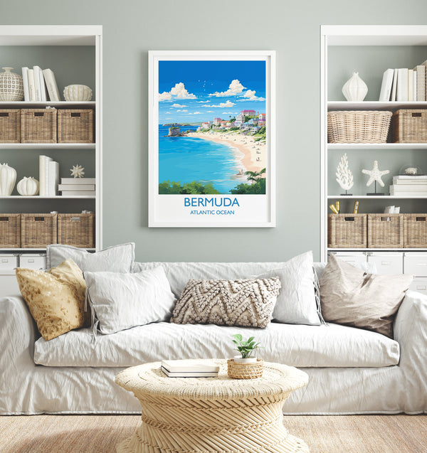 Bermuda Poster, Travel Print of Bermuda, Atlantic Ocean, Bermuda Gift, Bermuda Wall Art, Travel Gift