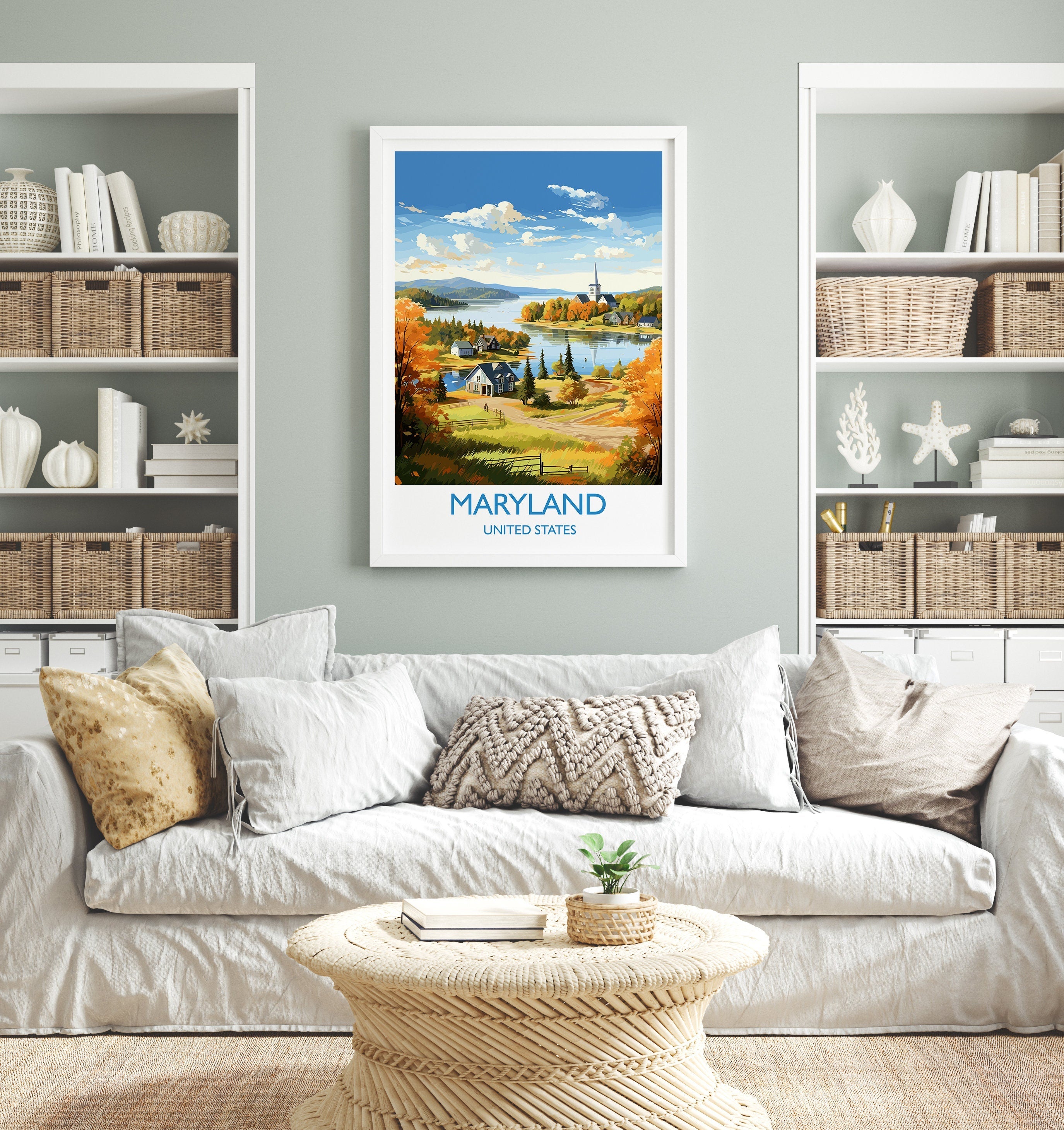 Maryland Poster, Travel Print of Maryland, Maryland State, USA, Travel Gift NQ Media Designs