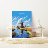 Holland Travel Poster, Travel Print of Holland, Netherlands, Dutch Art, Holland Gift, Wall Art Print NQ Media Designs
