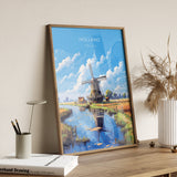 Holland Travel Poster, Travel Print of Holland, Netherlands, Dutch Art, Holland Gift, Wall Art Print NQ Media Designs