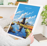 Holland Travel Poster, Travel Print of Holland, Netherlands, Dutch Art, Holland Gift, Wall Art Print NQ Media Designs