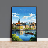 Stockholm Print, Travel Poster of Stockholm, Sweden, Stockholm Gift, Sweden Wall Art, Travel Gift NQ Media Designs