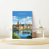 Stockholm Print, Travel Poster of Stockholm, Sweden, Stockholm Gift, Sweden Wall Art, Travel Gift NQ Media Designs