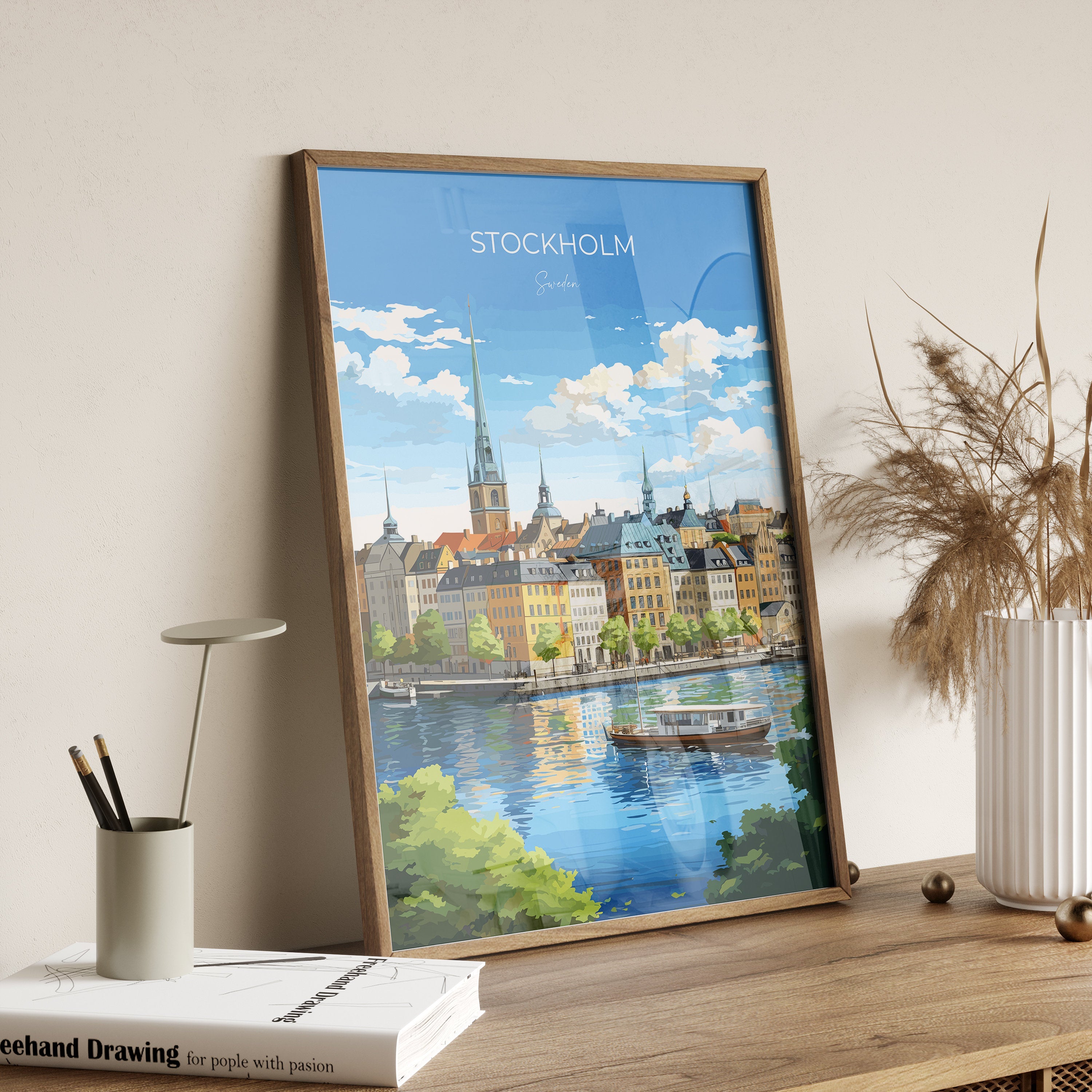 Stockholm Print, Travel Poster of Stockholm, Sweden, Stockholm Gift, Sweden Wall Art, Travel Gift NQ Media Designs