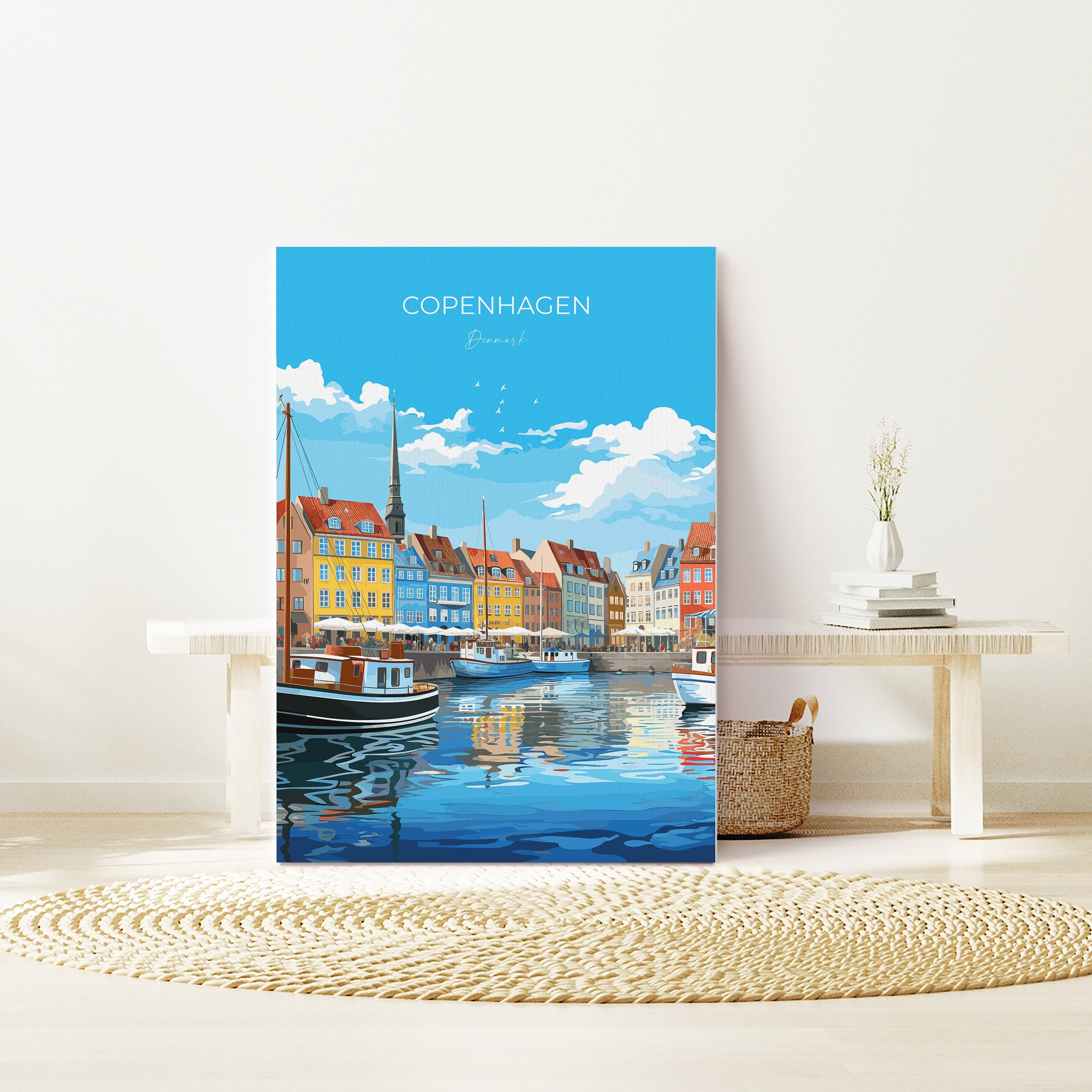 Copenhagen Print, Travel Poster of Copenhagen, Denmark, Copenhagen Gift, Denmark Wall Art, Travel Gift NQ Media Designs