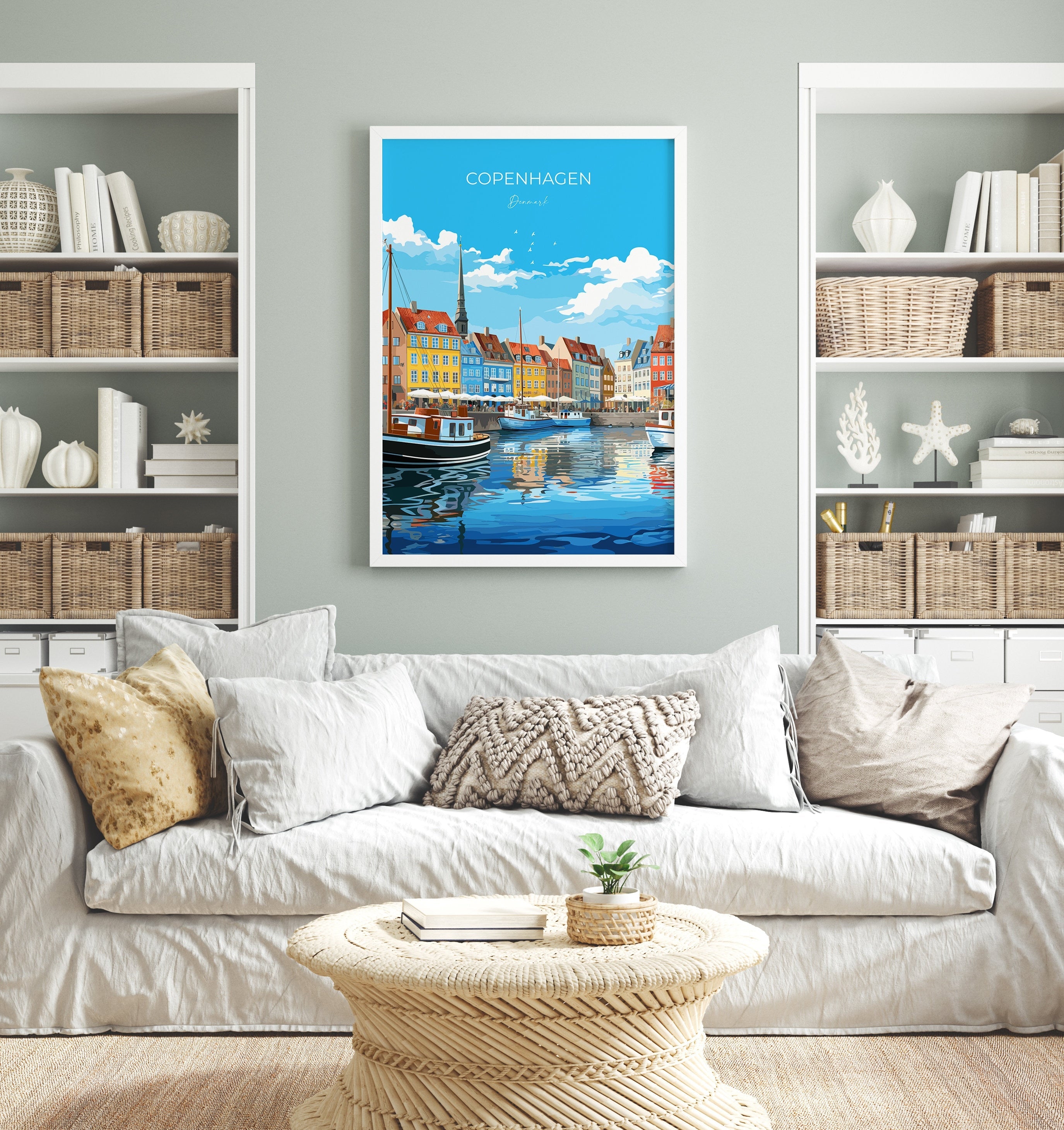 Copenhagen Print, Travel Poster of Copenhagen, Denmark, Copenhagen Gift, Denmark Wall Art, Travel Gift NQ Media Designs