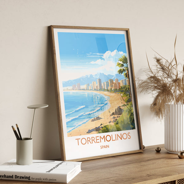 Torremolinos Travel Print Wall Art, Travel Poster of Torremolinos, Spain, TorremolinosArt Gift, Costa Del Sol Art