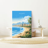 Alicante Travel Print Wall Art, Travel Poster of Alicante, Spain, Alicante Art Gift, Spanish Coast Art NQ Media Designs