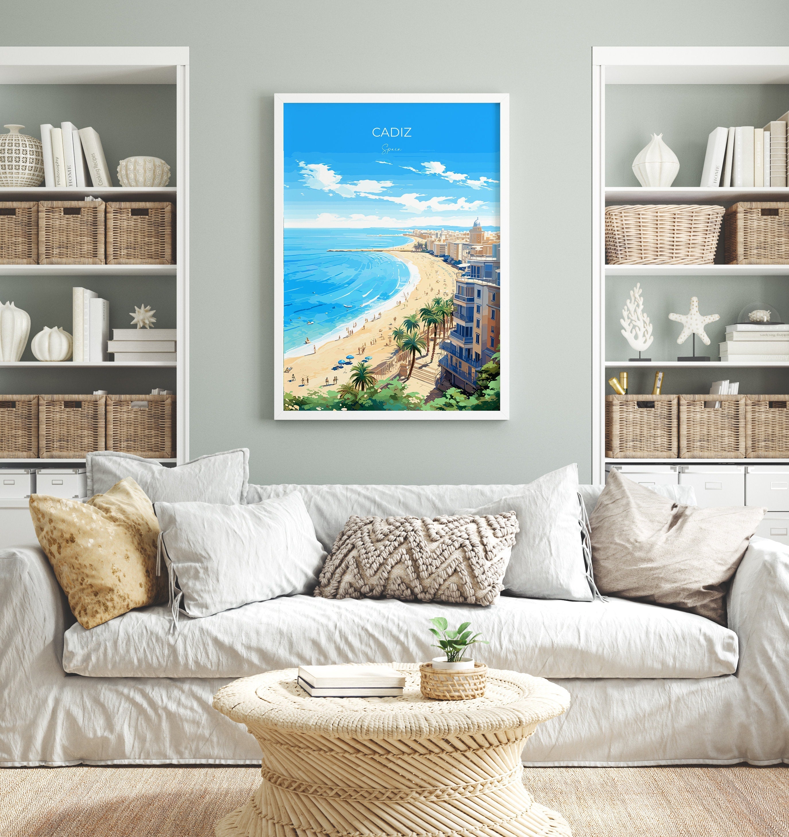 Cadiz Travel Print Wall Art, Travel Poster of Cadiz , Spain, CadizArt Gift, Spanish Coast Art NQ Media Designs