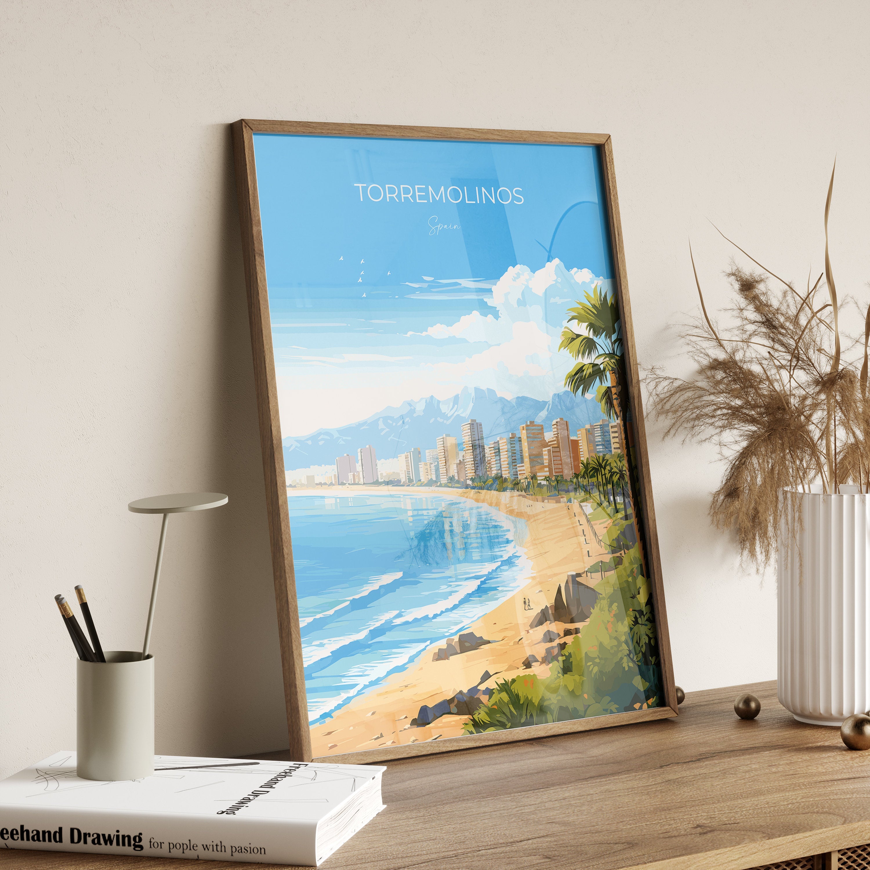 Torremolinos Travel Print Wall Art, Travel Poster of Torremolinos, Spain, TorremolinosArt Gift, Costa Del Sol Art NQ Media Designs