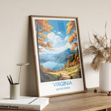 Virginia Poster, Travel Print of Virginia, Virginia State, Virginia Art Gift, USA, Travel Gift NQ Media Designs