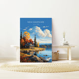 New Hampshire Print, Travel Poster of New Hampshire, New Hampshire State, New Hampshire Art Gift, USA, Travel Gift NQ Media Designs