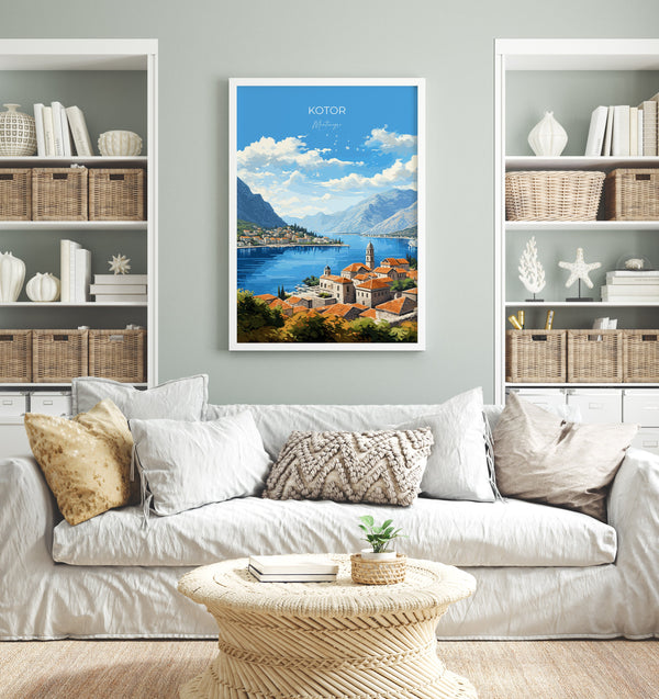 Kotor Travel Print Wall Art, Kotor Travel Print, Montenegro Art Gift, Europe Art, Kotor Gift, Wall Art Print