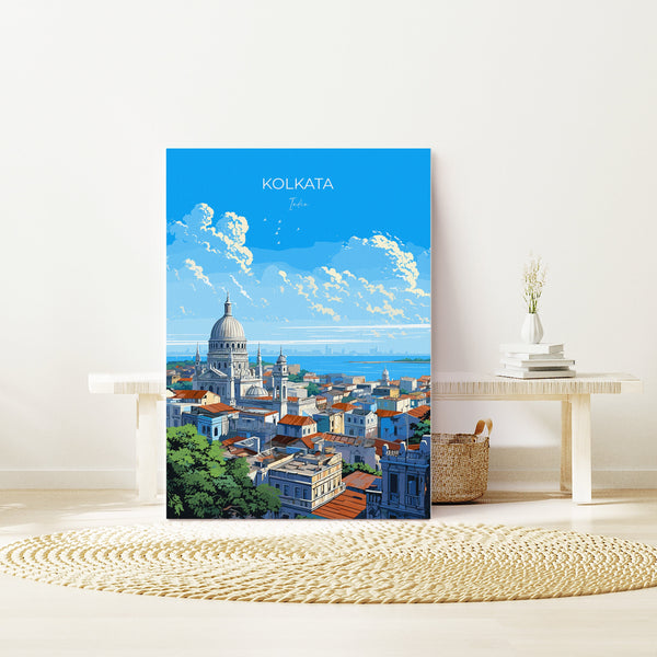 Kolkata Travel Print Wall Art, Travel Poster of Kolkata, India, Kolkata Art Gift, India Wall Art Print Gift