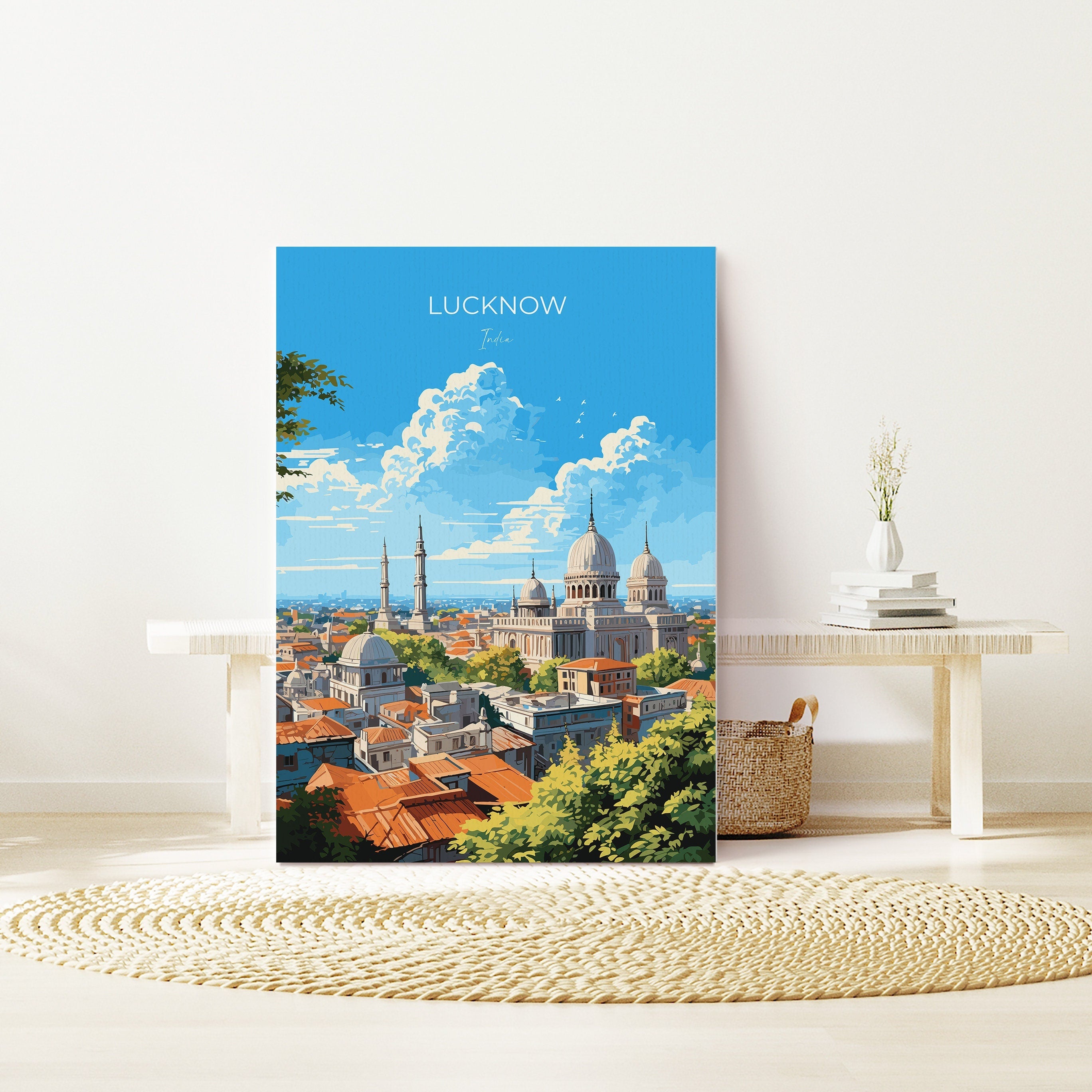 Lucknow Travel Print, Travel Poster of Lucknow, India, Lucknow Art Gift, Wall Art Print, India Wall Art Gift NQ Media Designs
