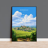 Bordeaux Travel Print Wall Art, Travel Poster of Bordeaux, Wine Region, France, Europe, France Travel Gift Art NQ Media Designs