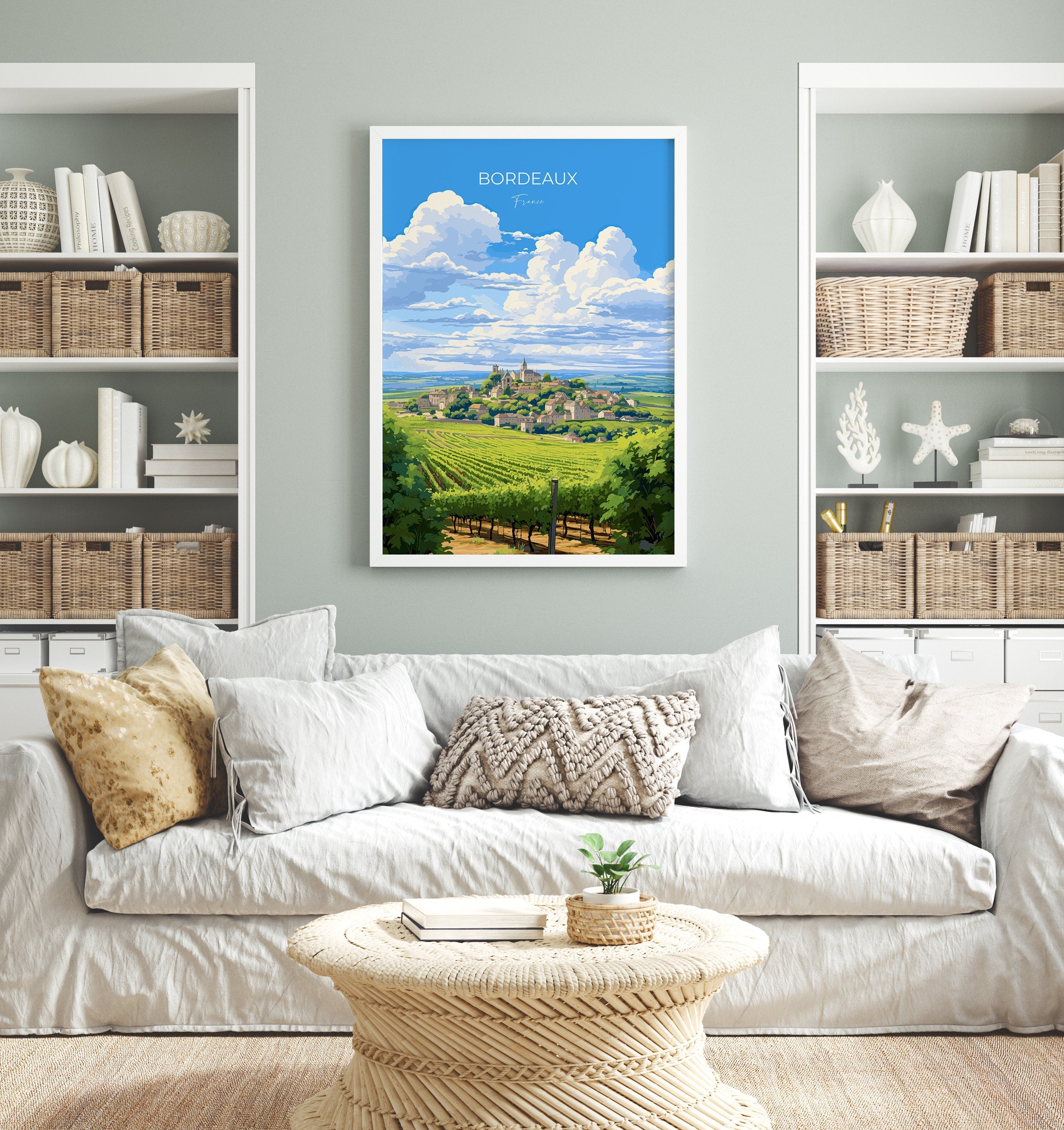 Bordeaux Travel Print Wall Art, Travel Poster of Bordeaux, Wine Region, France, Europe, France Travel Gift Art NQ Media Designs