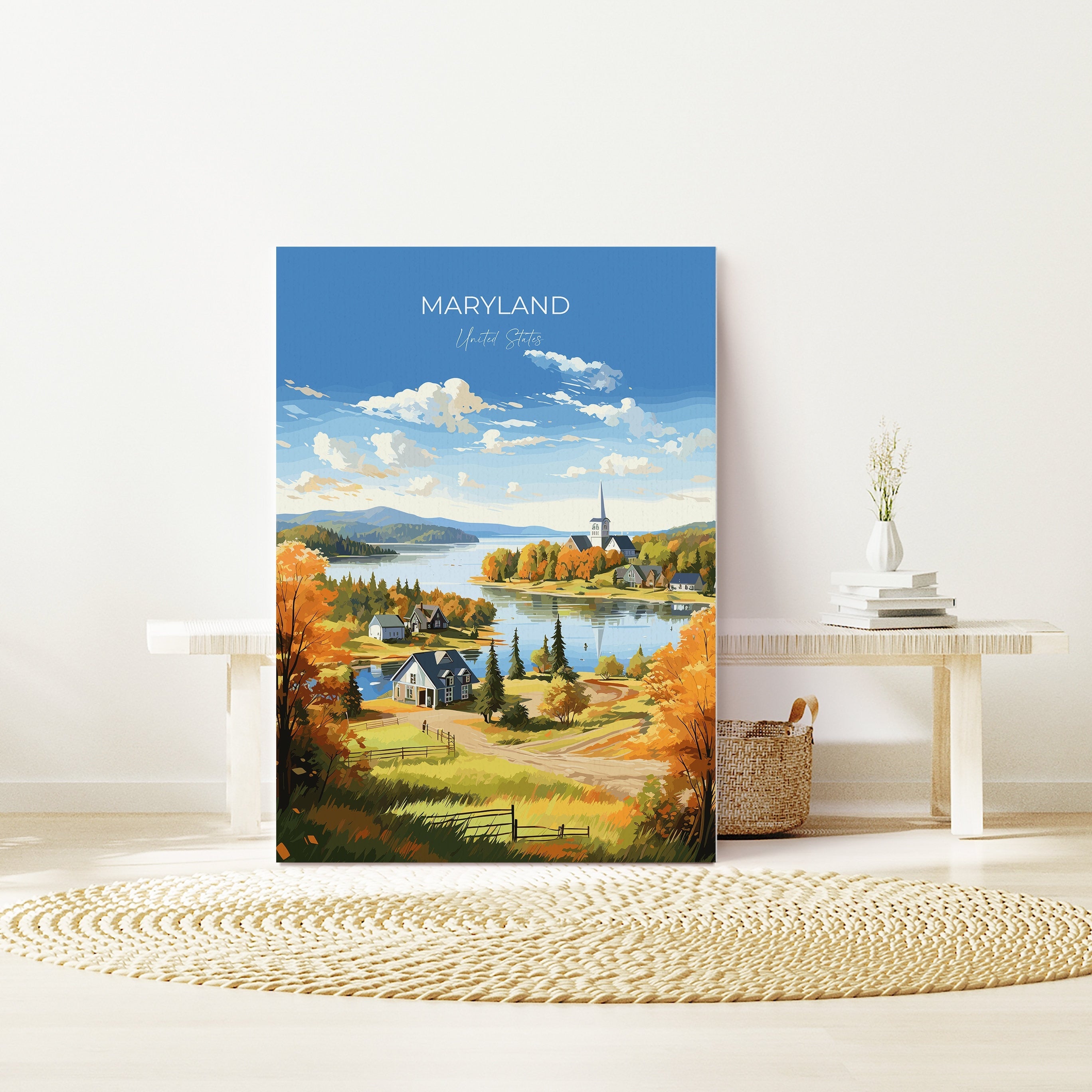 Maryland Print, Travel Poster of Maryland, Maryland State, Maryland Art Gift, USA, Travel Gift NQ Media Designs