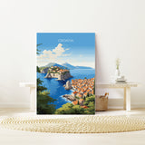 Croatia Travel Print, Travel Poster of Croatia, Croatia Art Gift, Dalmatian coast gift, Europe Wall Art, Travel Gift NQ Media Designs