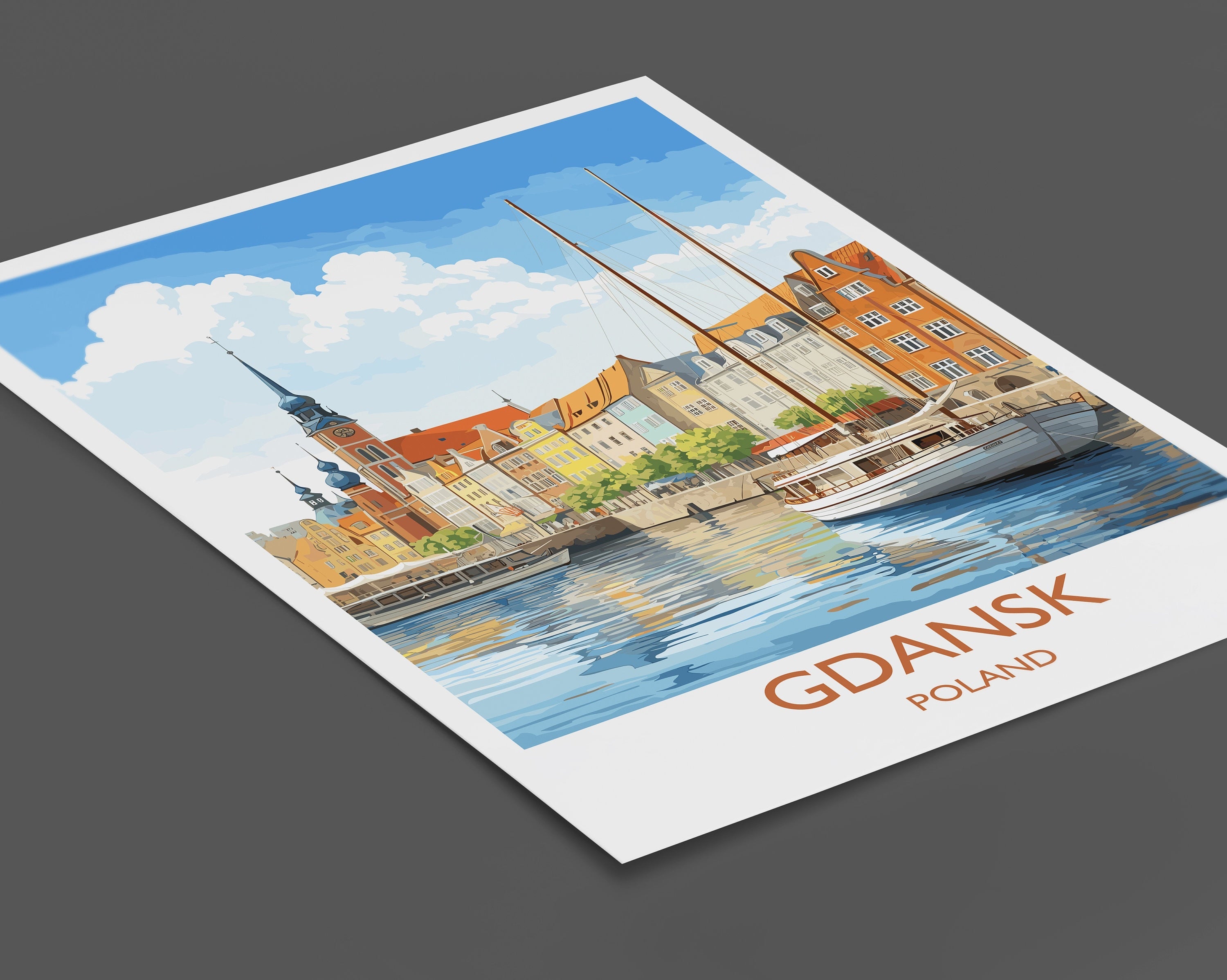 Gdansk Poster, Travel Print of Gdansk, Gdansk Gift Art, Poland Wall Art, Travel Gift NQ Media Designs
