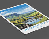 Brecon Beacons Travel Print, Brecon Beacons Travel Poster, Wales, Welsh Art, Brecon Beacons Gift, Wall Art Print NQ Media Designs