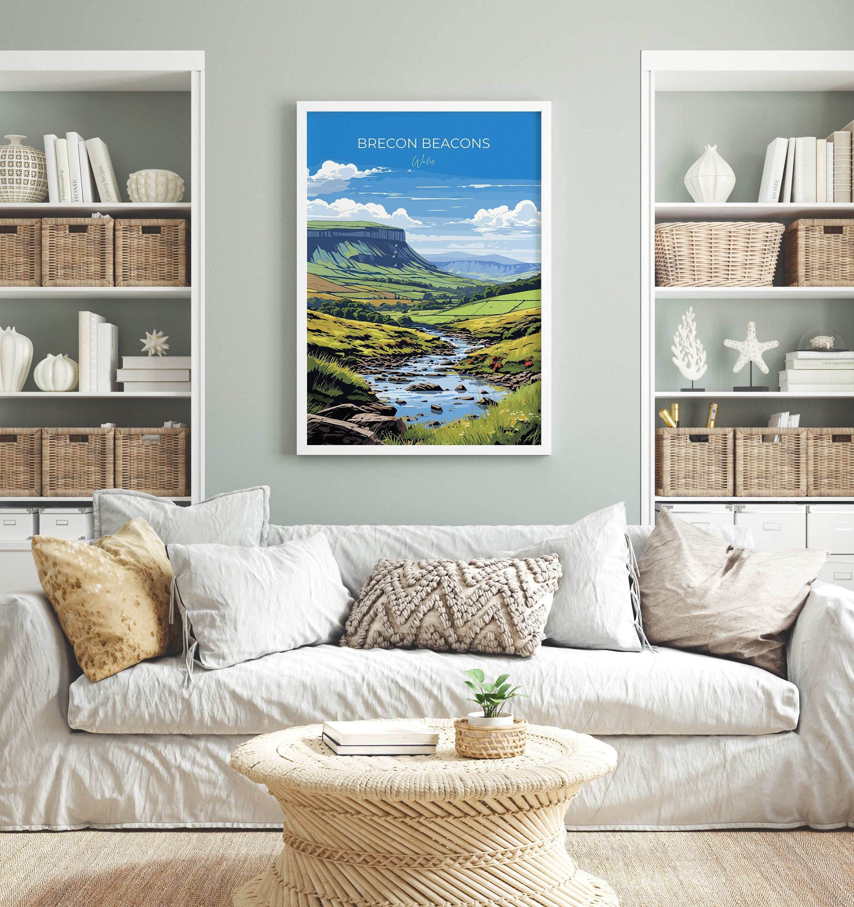 Brecon Beacons Poster, Brecon Beacons Travel Print, Wales, Welsh Art, Brecon Beacons Gift, Wall Art Print NQ Media Designs