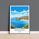 Kefalonia Travel Print, Travel Poster of Kefalonia, Greece, Kefalonia Art Gift, Wall Art Print NQ Media Designs