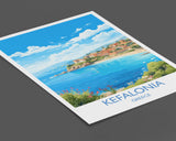 Kefalonia Travel Print, Travel Poster of Kefalonia, Greece, Kefalonia Art Gift, Wall Art Print NQ Media Designs