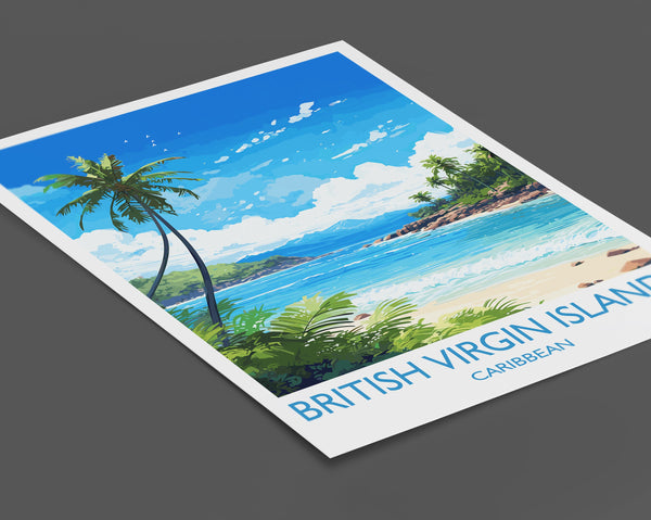 British Virgin Islands Travel Print, Travel Poster of British Virgin Islands , Caribbean, British Virgin IslandsGift, Wall Art Print