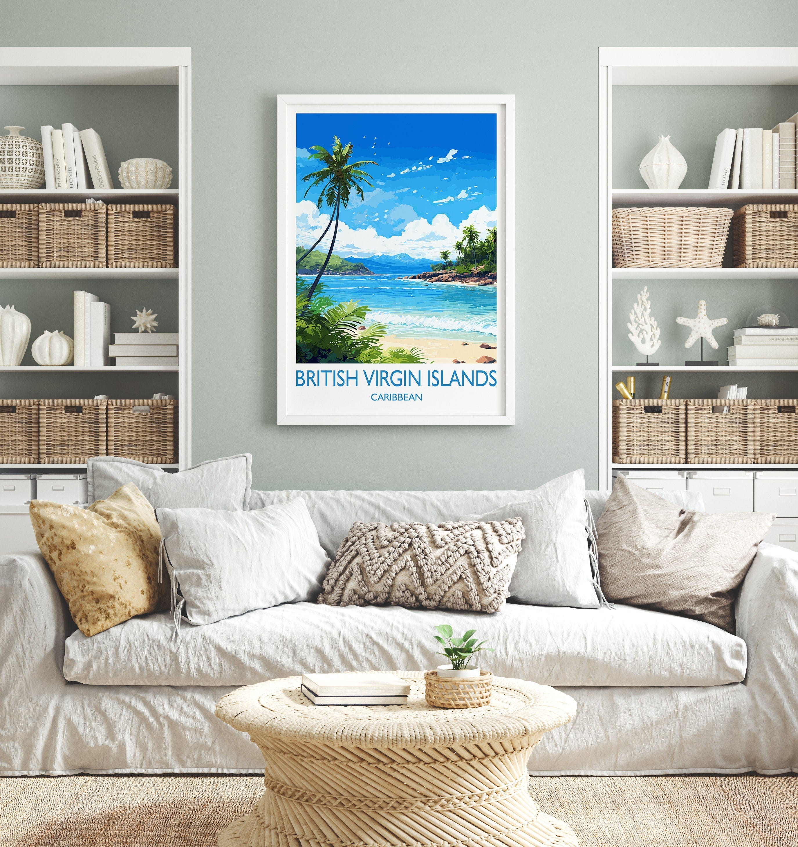 British Virgin Islands Travel Print, Travel Poster of British Virgin Islands , Caribbean, British Virgin IslandsGift, Wall Art Print NQ Media Designs