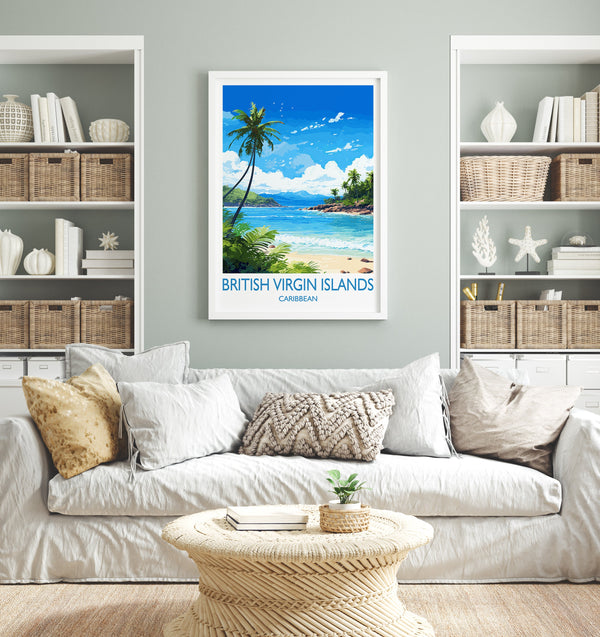 British Virgin Islands Travel Print, Travel Poster of British Virgin Islands , Caribbean, British Virgin IslandsGift, Wall Art Print