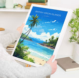 British Virgin Islands Travel Print, Travel Poster of British Virgin Islands , Caribbean, British Virgin IslandsGift, Wall Art Print NQ Media Designs